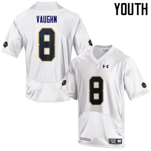 Notre Dame Fighting Irish Youth Donte Vaughn #8 White Under Armour Authentic Stitched College NCAA Football Jersey AYE2799HO